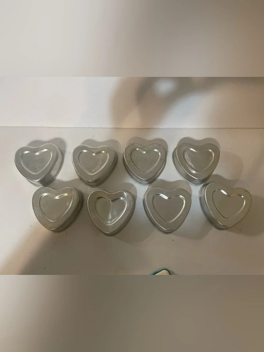 Heart-Shaped Baking Cups - Silver Stainless Steel (Set)